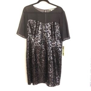 Gianni Bini Black Sequin Holiday Sandra Dress 12